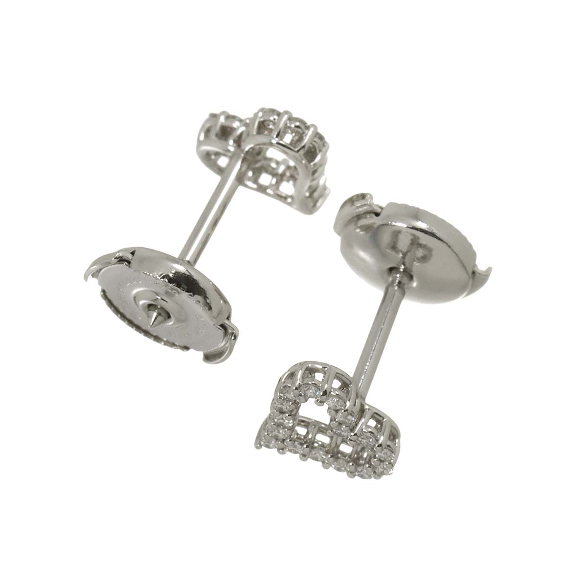 Sentimental Heart Diamond Earrings Pierced Pt