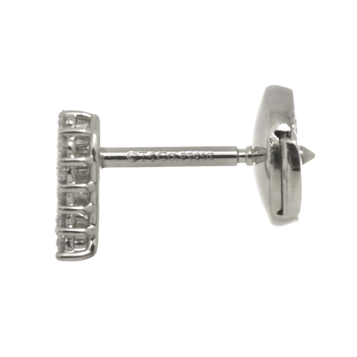 Sentimental Heart Diamond Earrings Pierced Pt