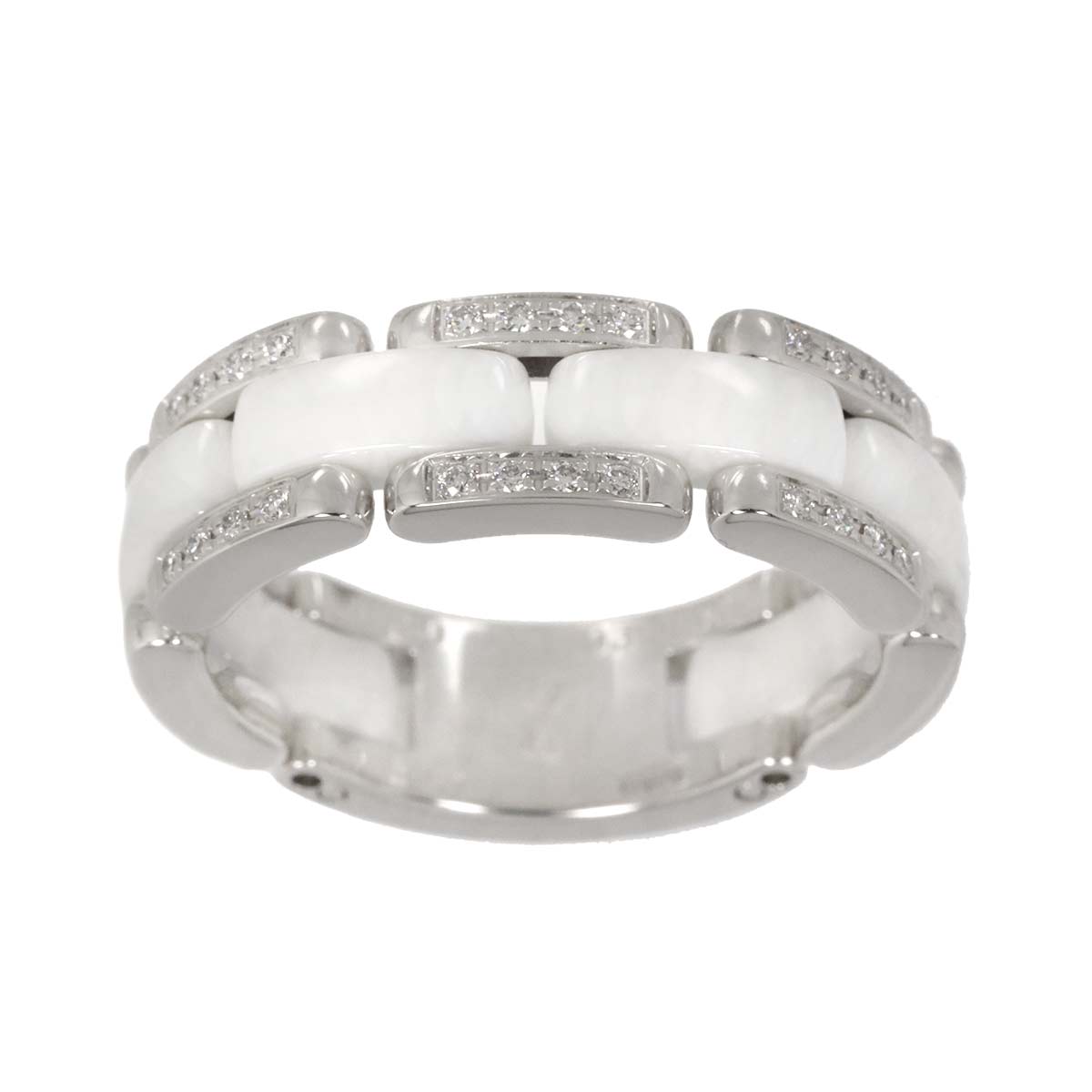 ULTRA MM Diamond Ring Ceramic 18K WG 750 Size57 7.75-8(US)