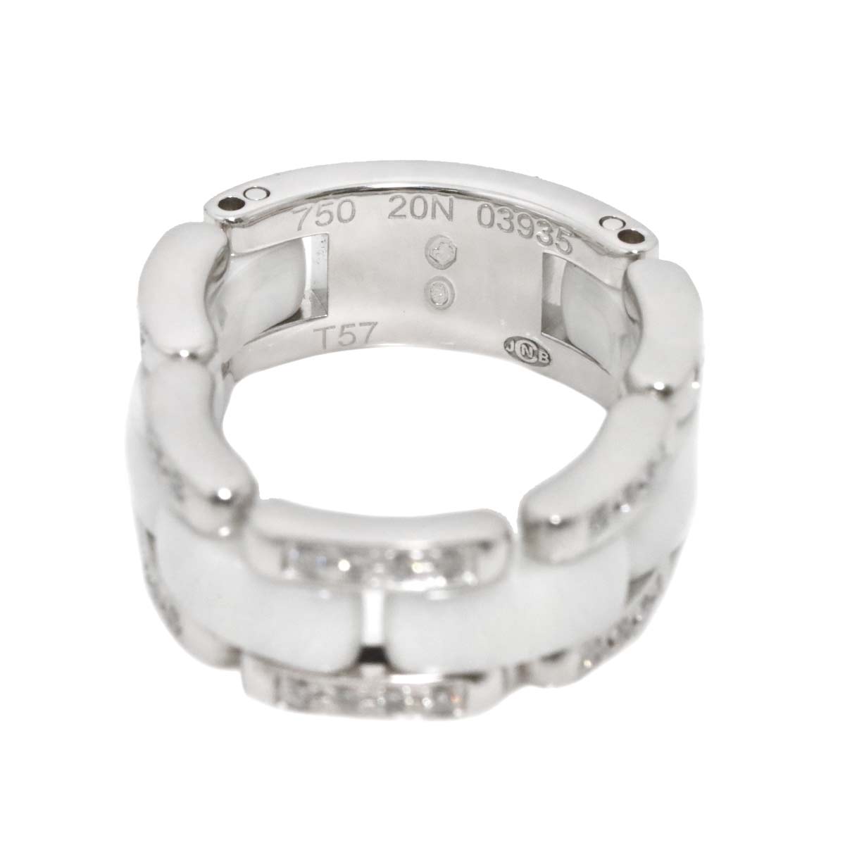 ULTRA MM Diamond Ring Ceramic 18K WG 750 Size57 7.75-8(US)