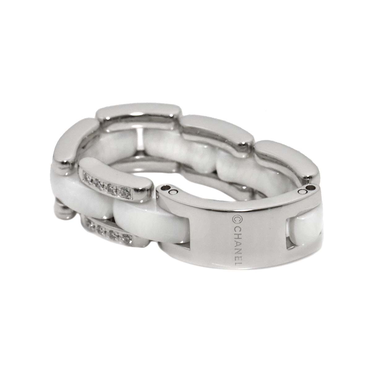 ULTRA MM Diamond Ring Ceramic 18K WG 750 Size57 7.75-8(US)