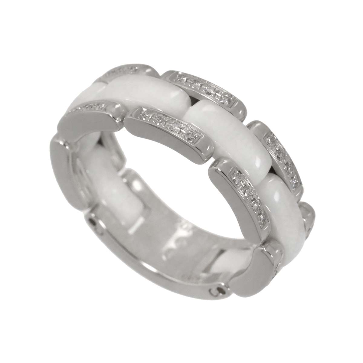 ULTRA MM Diamond Ring Ceramic 18K WG 750 Size57 7.75-8(US)