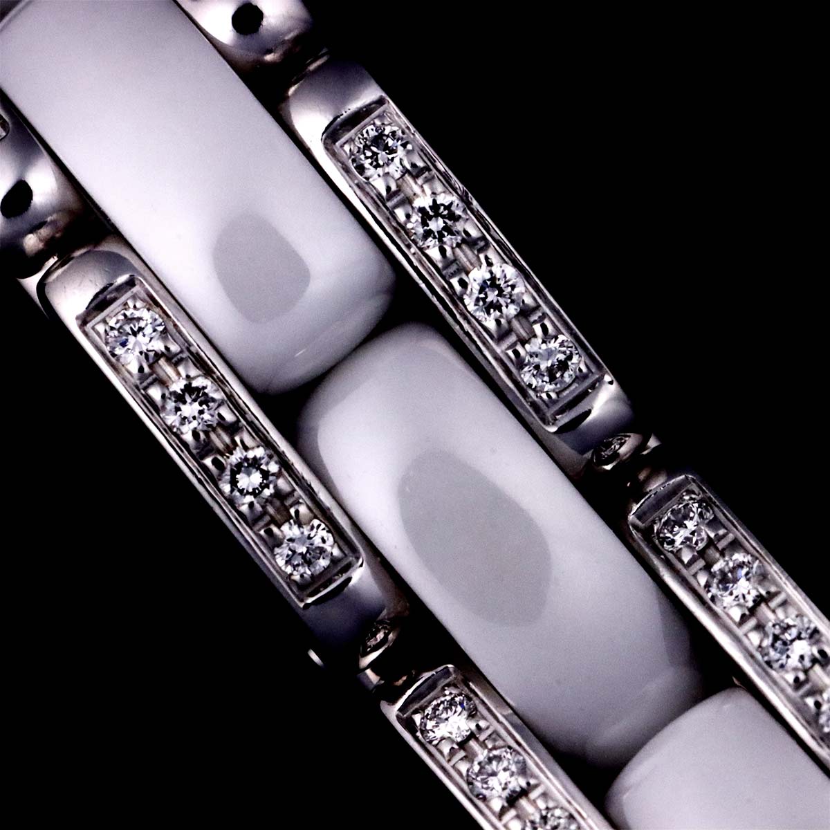 ULTRA MM Diamond Ring Ceramic 18K WG 750 Size57 7.75-8(US)