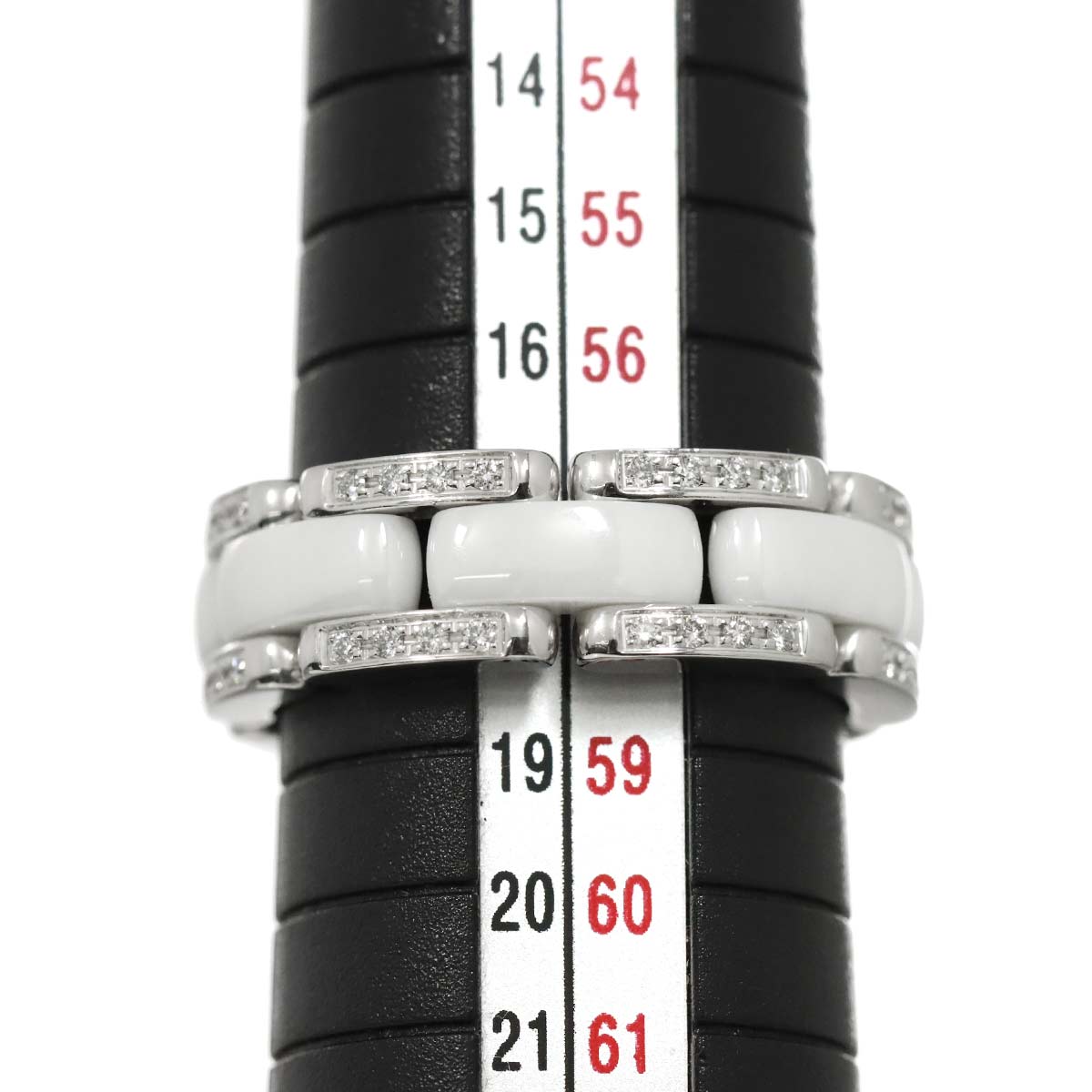 ULTRA MM Diamond Ring Ceramic 18K WG 750 Size57 7.75-8(US)