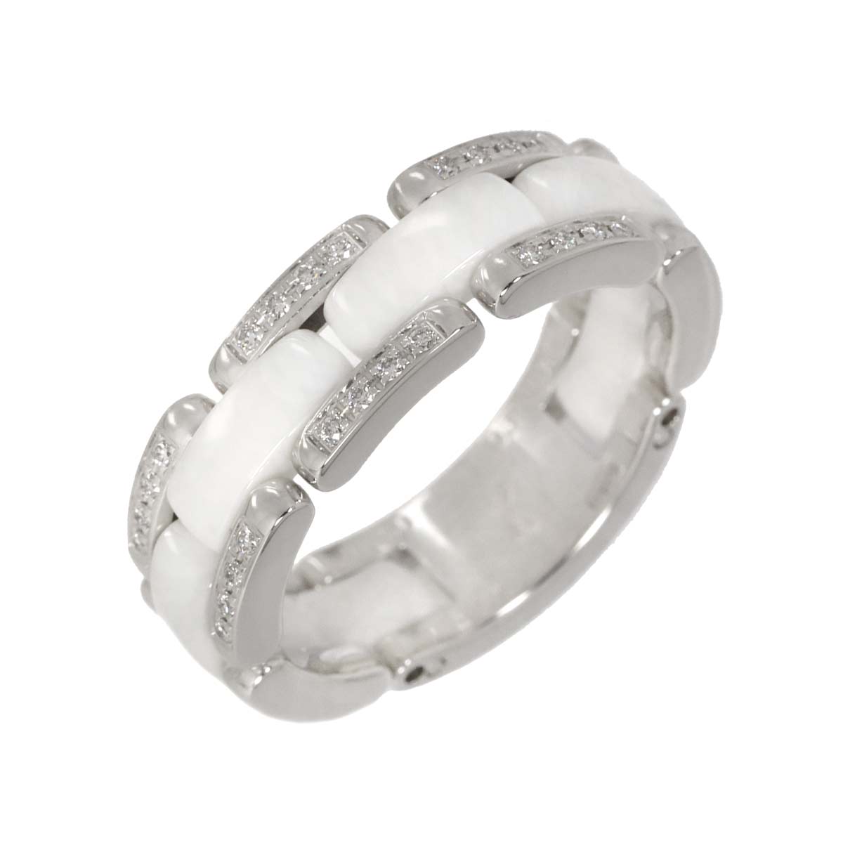 ULTRA MM Diamond Ring Ceramic 18K WG 750 Size57 7.75-8(US)