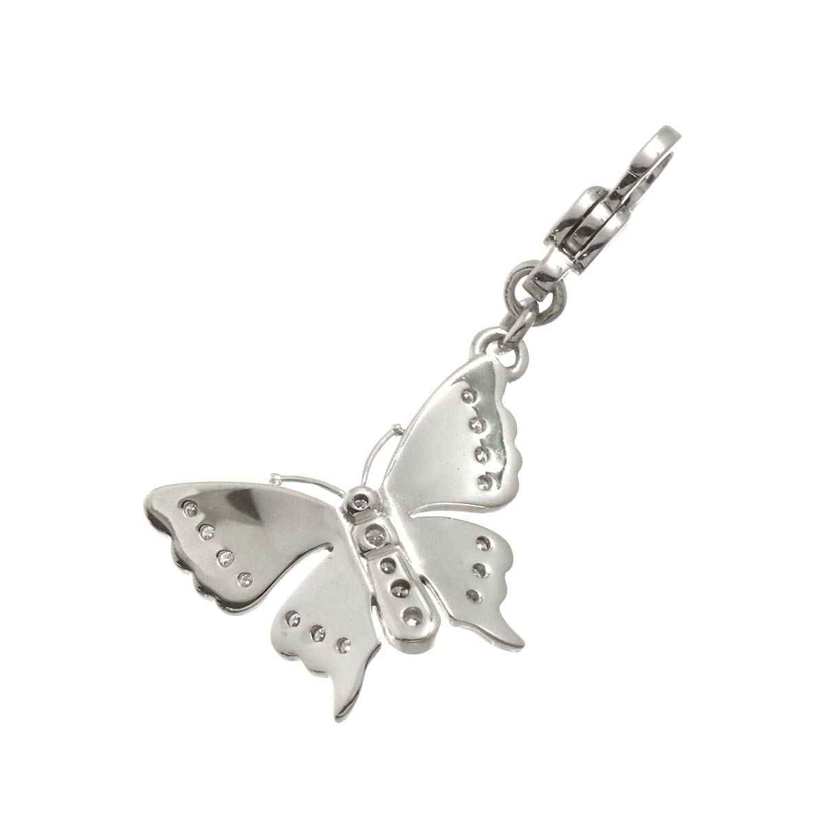 Diamond Butterfly Pendant Top 18K WG 750