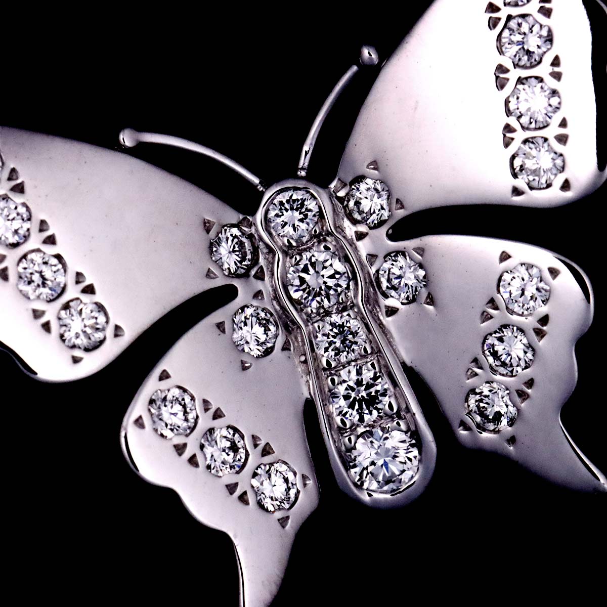 Diamond Butterfly Pendant Top 18K WG 750