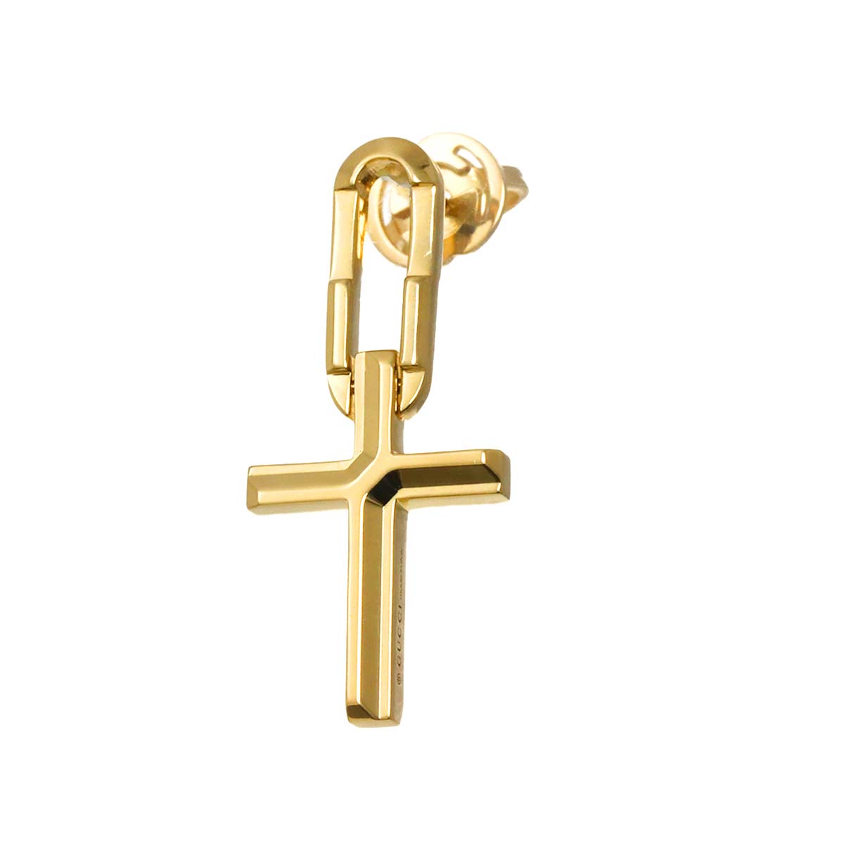 Cross Earring Pierced 18K YG 750 One Piece only
