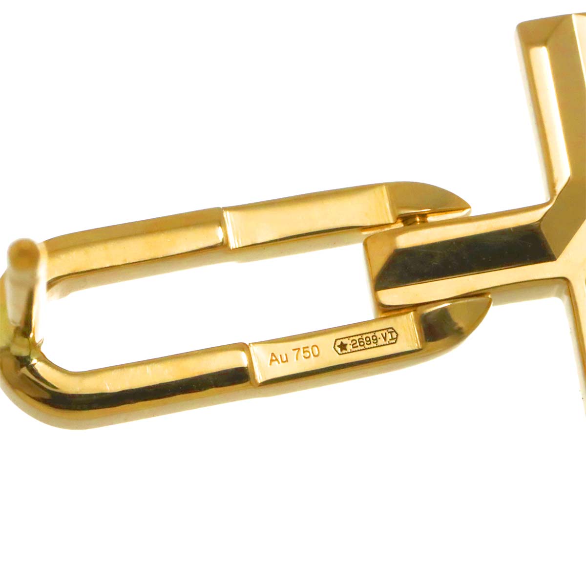 Cross Earring Pierced 18K YG 750 One Piece only