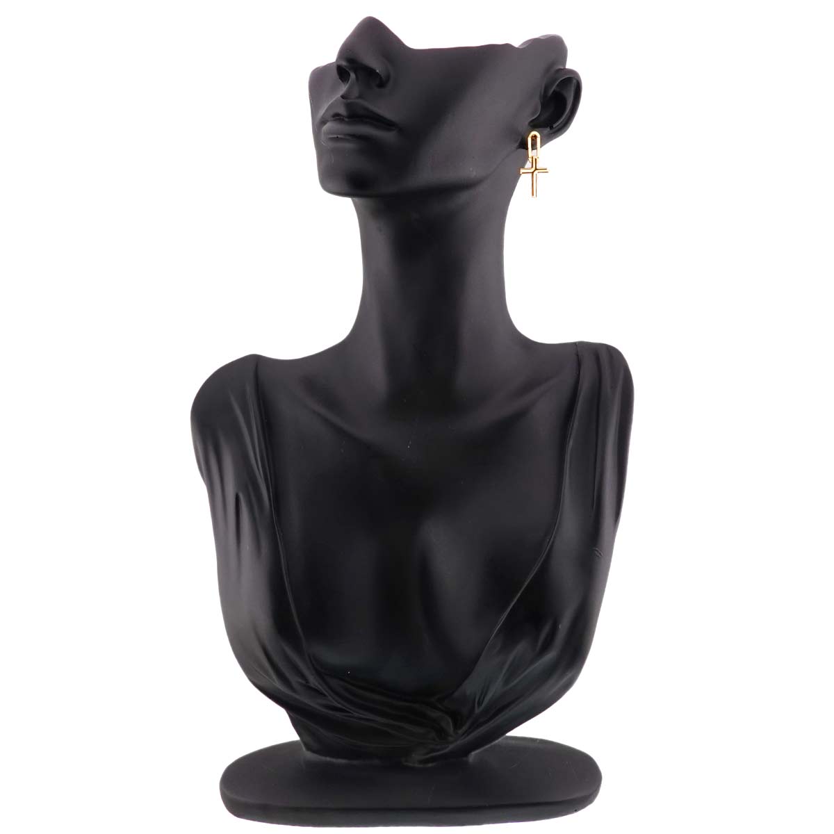 Cross Earring Pierced 18K YG 750 One Piece only