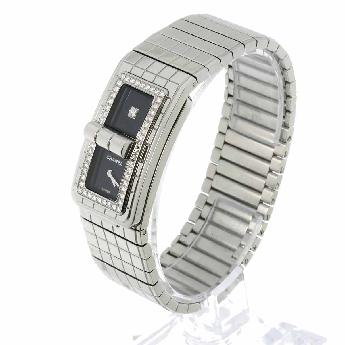 Code CoCo H5145 Diamond Bezel Quartz Black Dial Ladies Watch