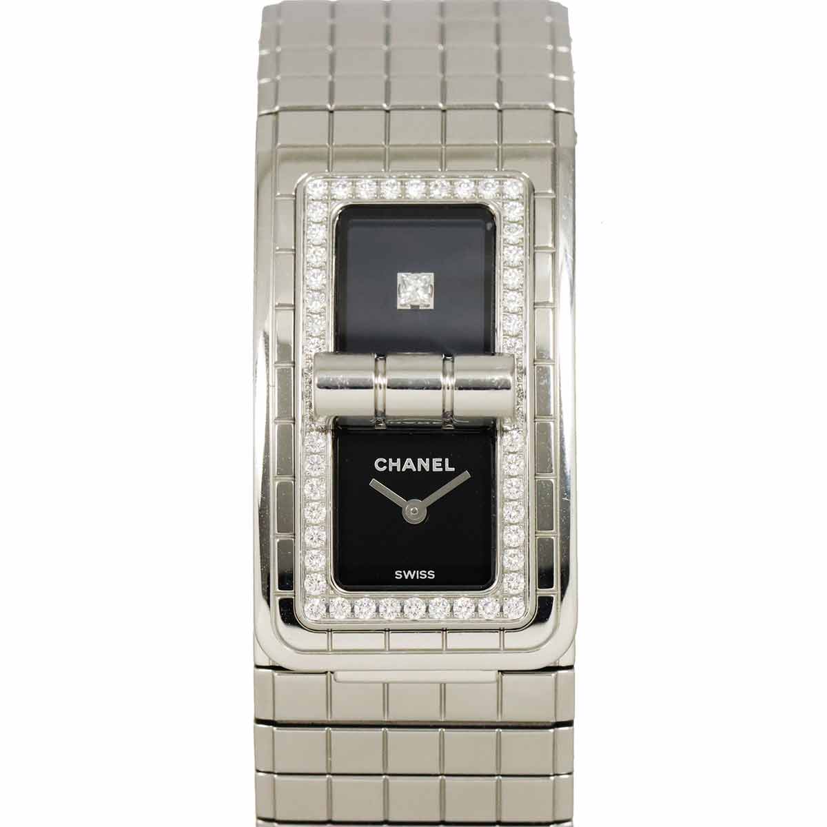 Code CoCo H5145 Diamond Bezel Quartz Black Dial Ladies Watch
