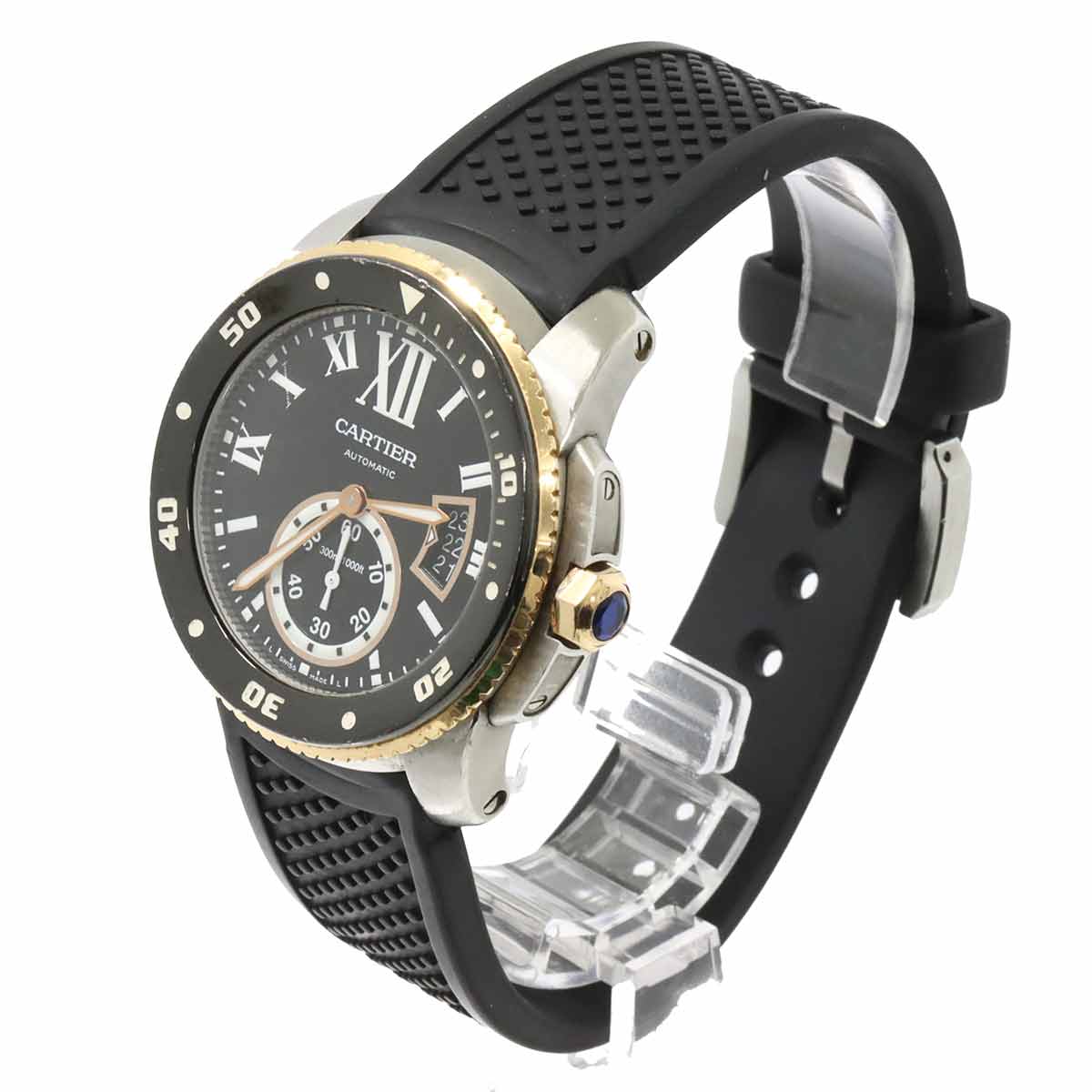 Caliber de cartier diver W7100055 Black Dial 750 PG Mens