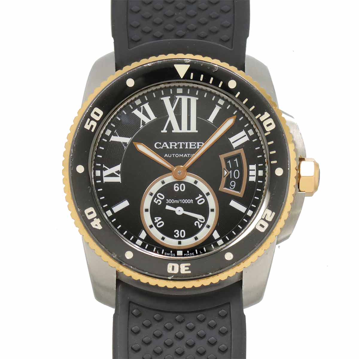 Caliber de cartier diver W7100055 Black Dial 750 PG Mens