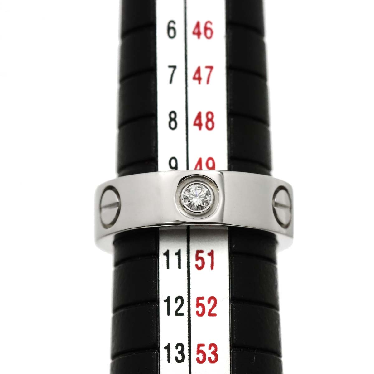 Love Half Diamond Ring 18K White Gold 750 size50 5-5.25(US)