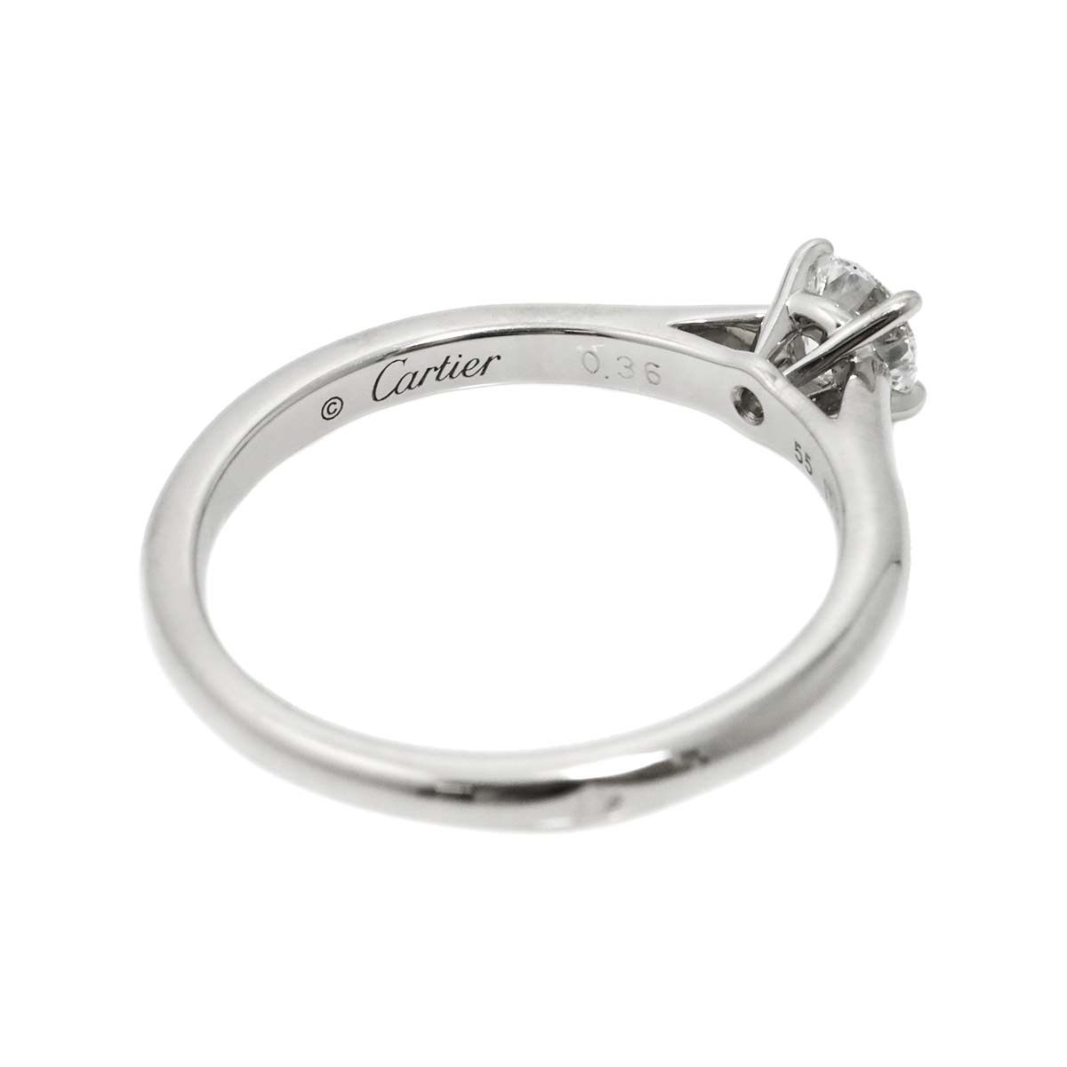 Diamond 0.36ct D/VS1/3EX Ring Platinum size55 7.25(US)