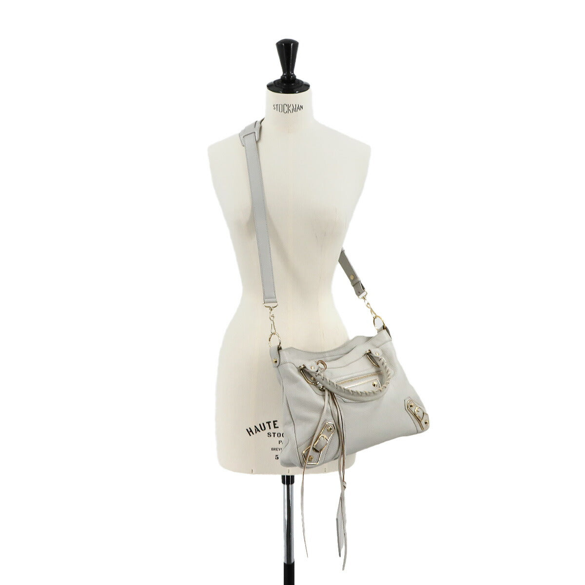 The Town 2way Hand Shoulder Bag Leather Gray 240579