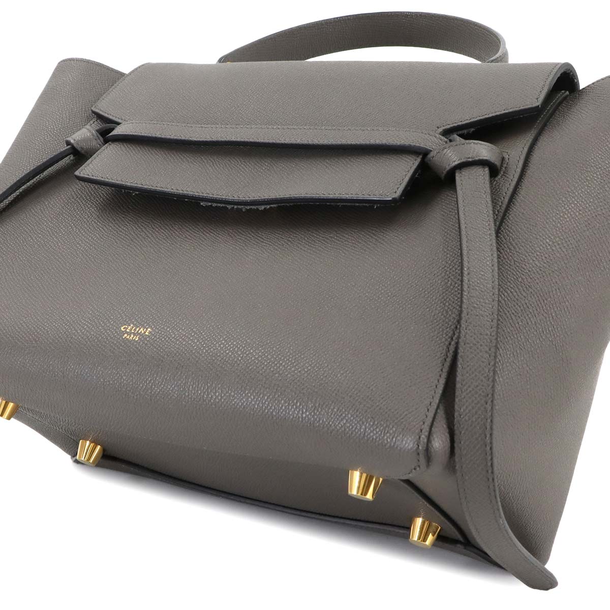 Belt Bag Mini 2way Hand Shoulder Bag Leather Gray 176103 Purse
