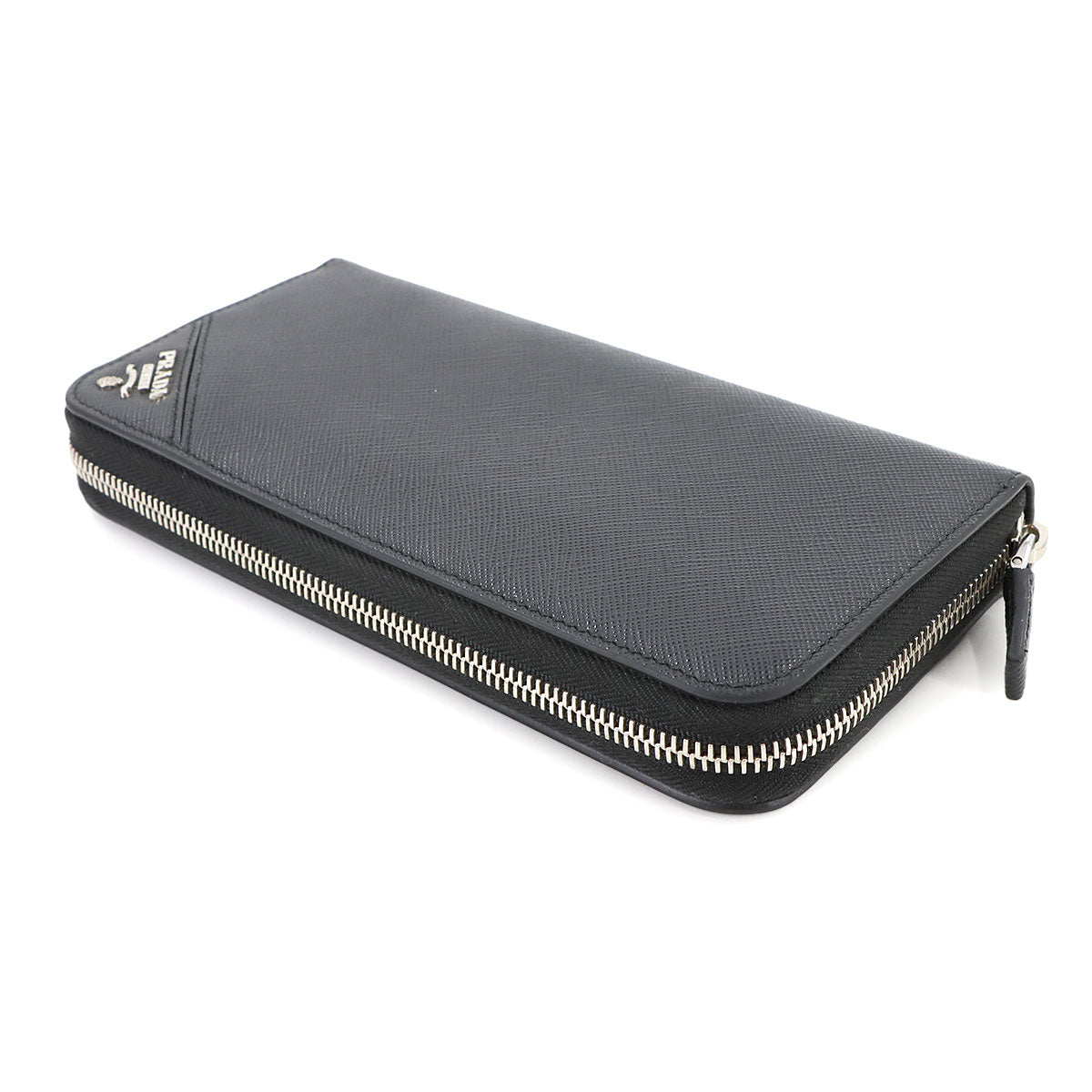 Zipped Around Long Wallet Saffiano Leather Nero 2ML317