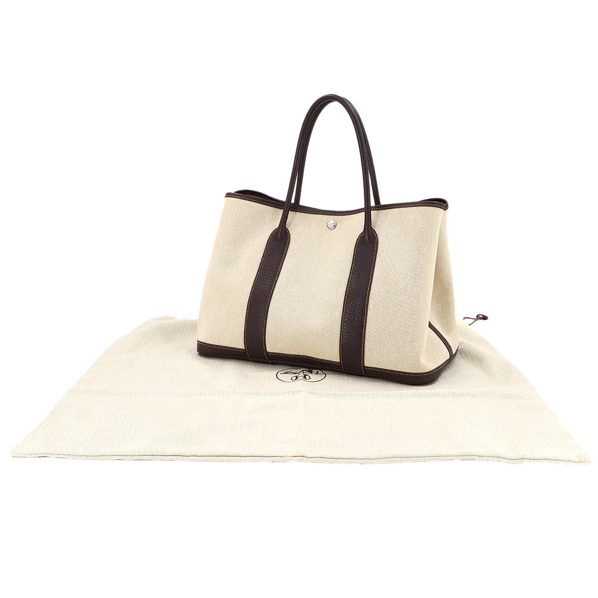 Garden Party PM Tote Bag Toile H Natural Marron Purse