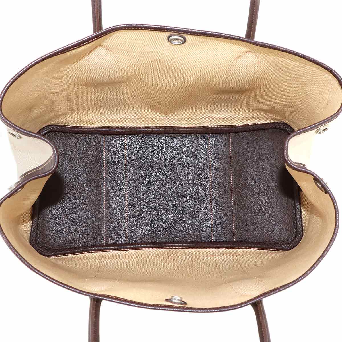 Garden Party PM Tote Bag Toile H Natural Marron Purse