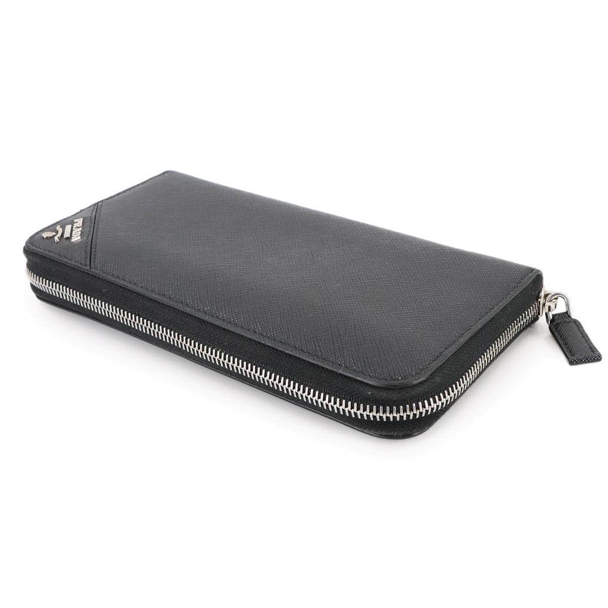 Zipped Around Long Wallet Saffiano Leather Nero 2ML317