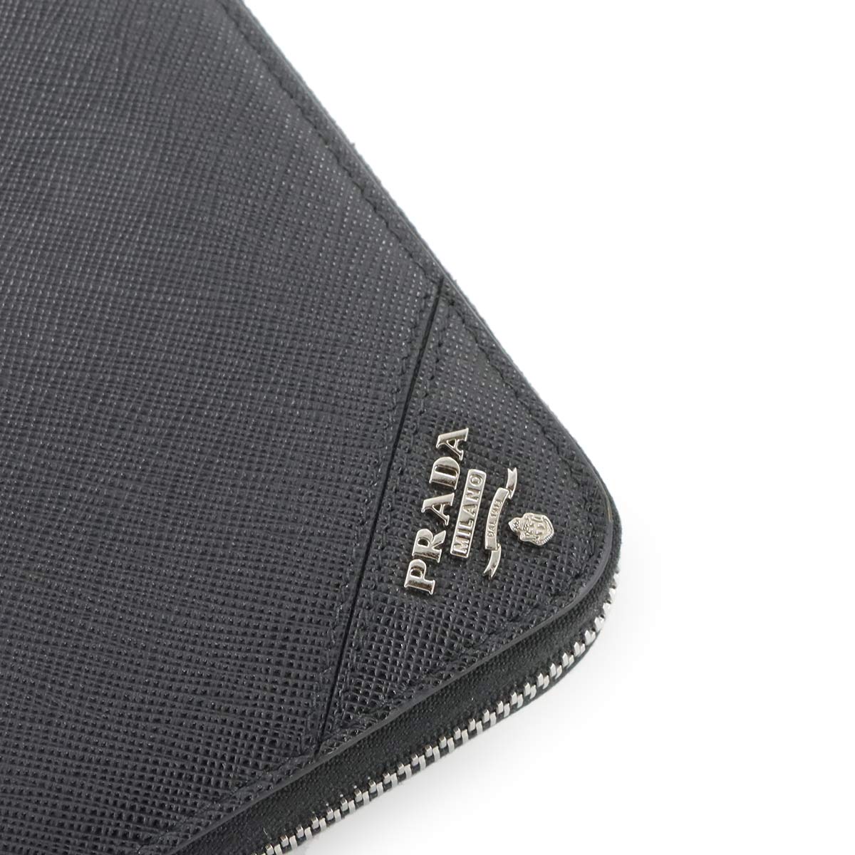Zipped Around Long Wallet Saffiano Leather Nero 2ML317