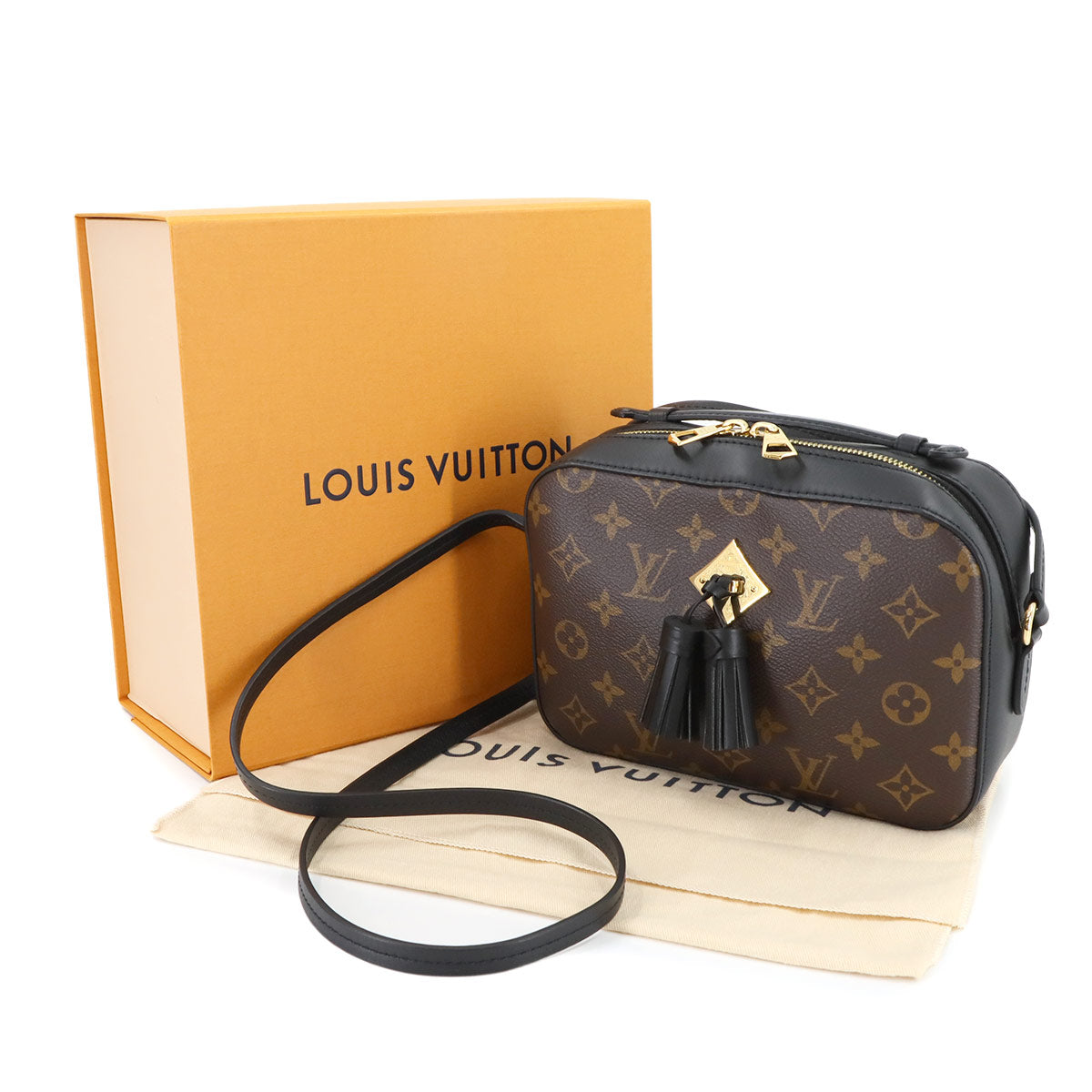 Monogram Saintonge Shoulder Bag Brown Noir M43555 Purse