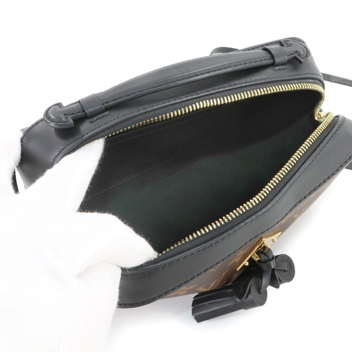 Monogram Saintonge Shoulder Bag Brown Noir M43555 Purse