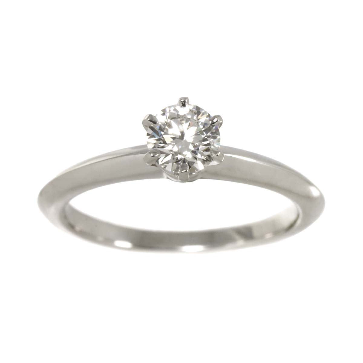 Solitaire Diamond 0.47ct H/VS1/3EX Ring Pt Size5.75-6(US)