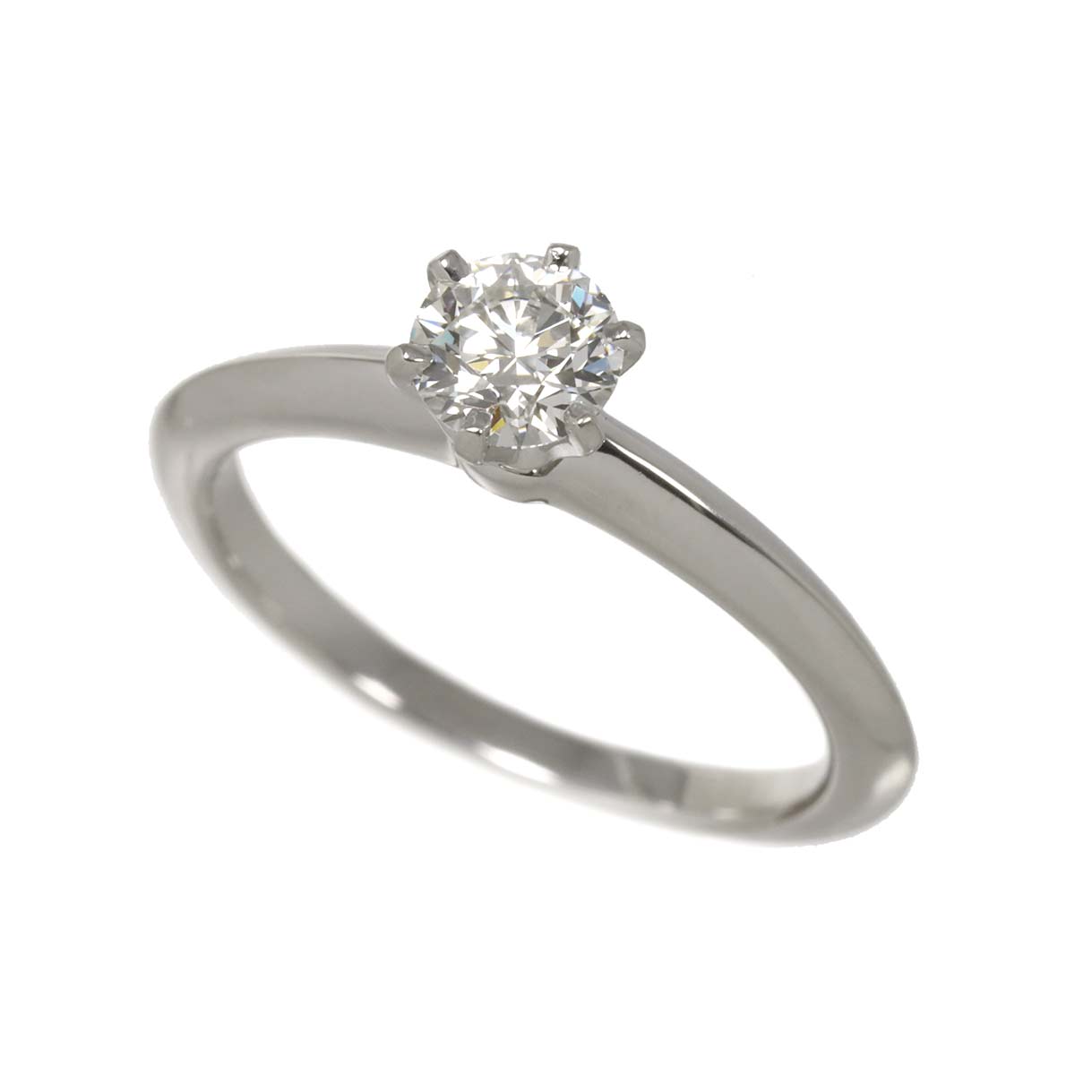 Solitaire Diamond 0.47ct H/VS1/3EX Ring Pt Size5.75-6(US)