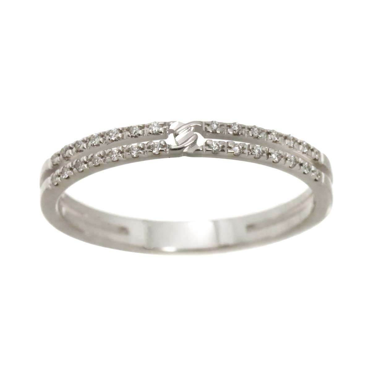 Infinity Diamond Ring 18K K18 WG White Gold 750 size10 5.25(US)