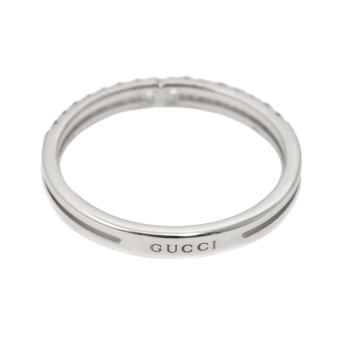Infinity Diamond Ring 18K K18 WG White Gold 750 size10 5.25(US)