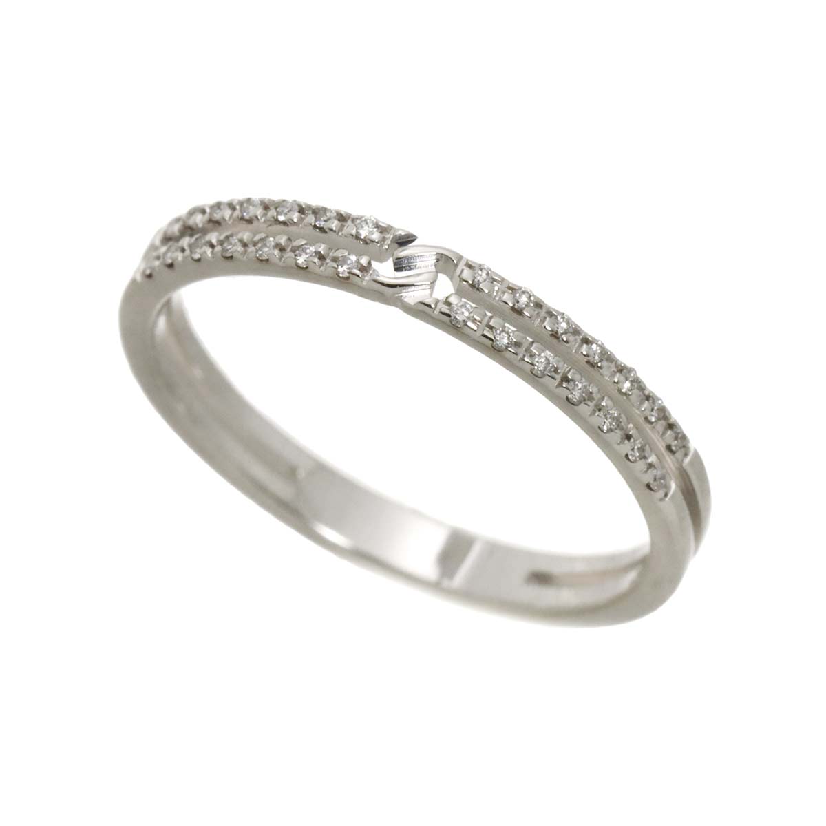 Infinity Diamond Ring 18K K18 WG White Gold 750 size10 5.25(US)