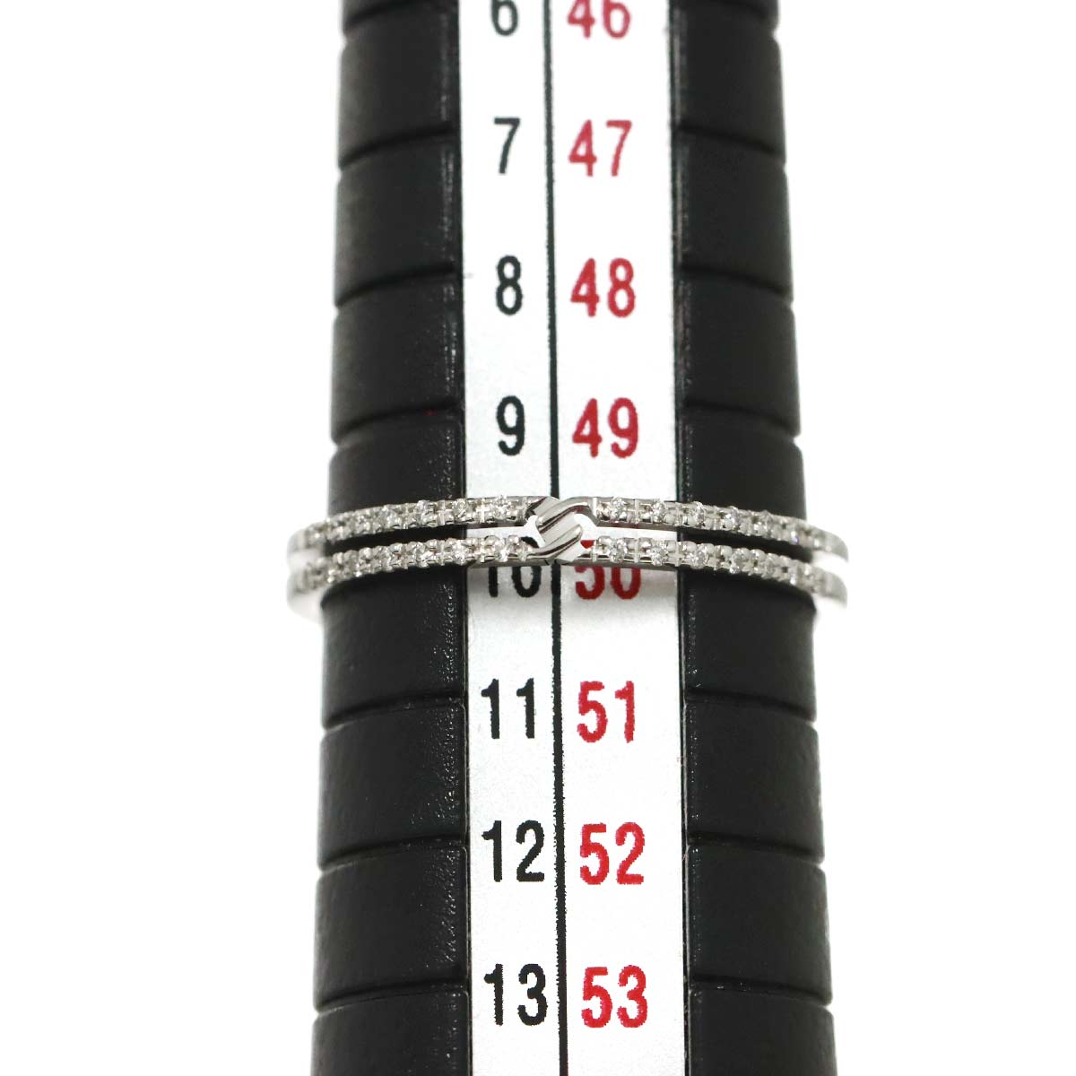 Infinity Diamond Ring 18K K18 WG White Gold 750 size10 5.25(US)