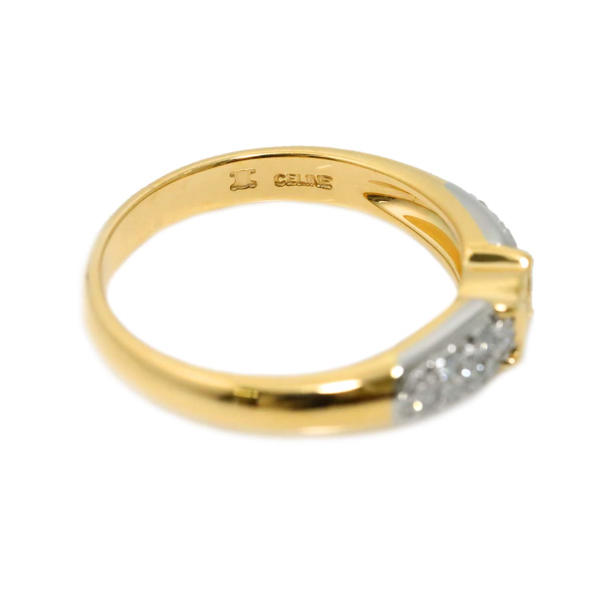 Macadam Diamond 0.14ct Ring Pt 18K YG 750 size5.5-5.75(US)