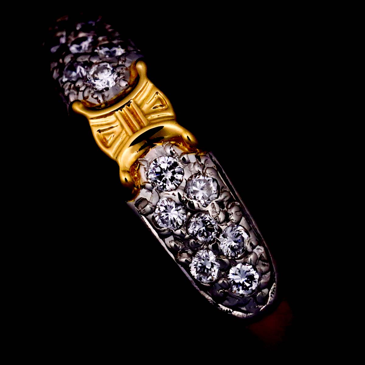 Macadam Diamond 0.14ct Ring Pt 18K YG 750 size5.5-5.75(US)