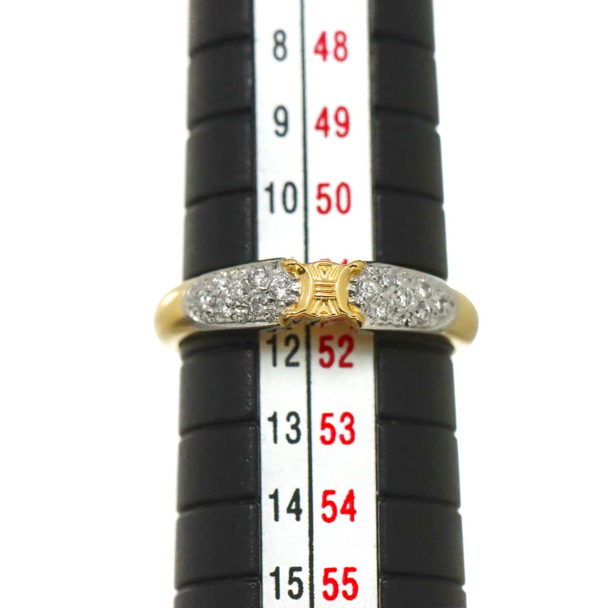 Macadam Diamond 0.14ct Ring Pt 18K YG 750 size5.5-5.75(US)