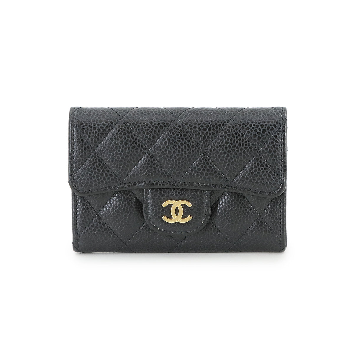 Matelasse Card Case Leather Black AP0214 Accessory