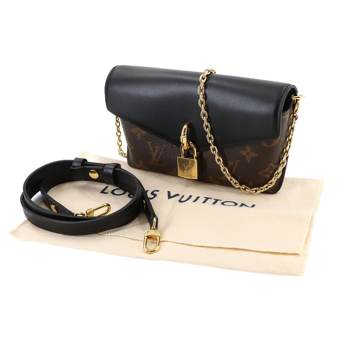 Monogram Padlock On Strap 2way Shoulder Bag Noir M80559