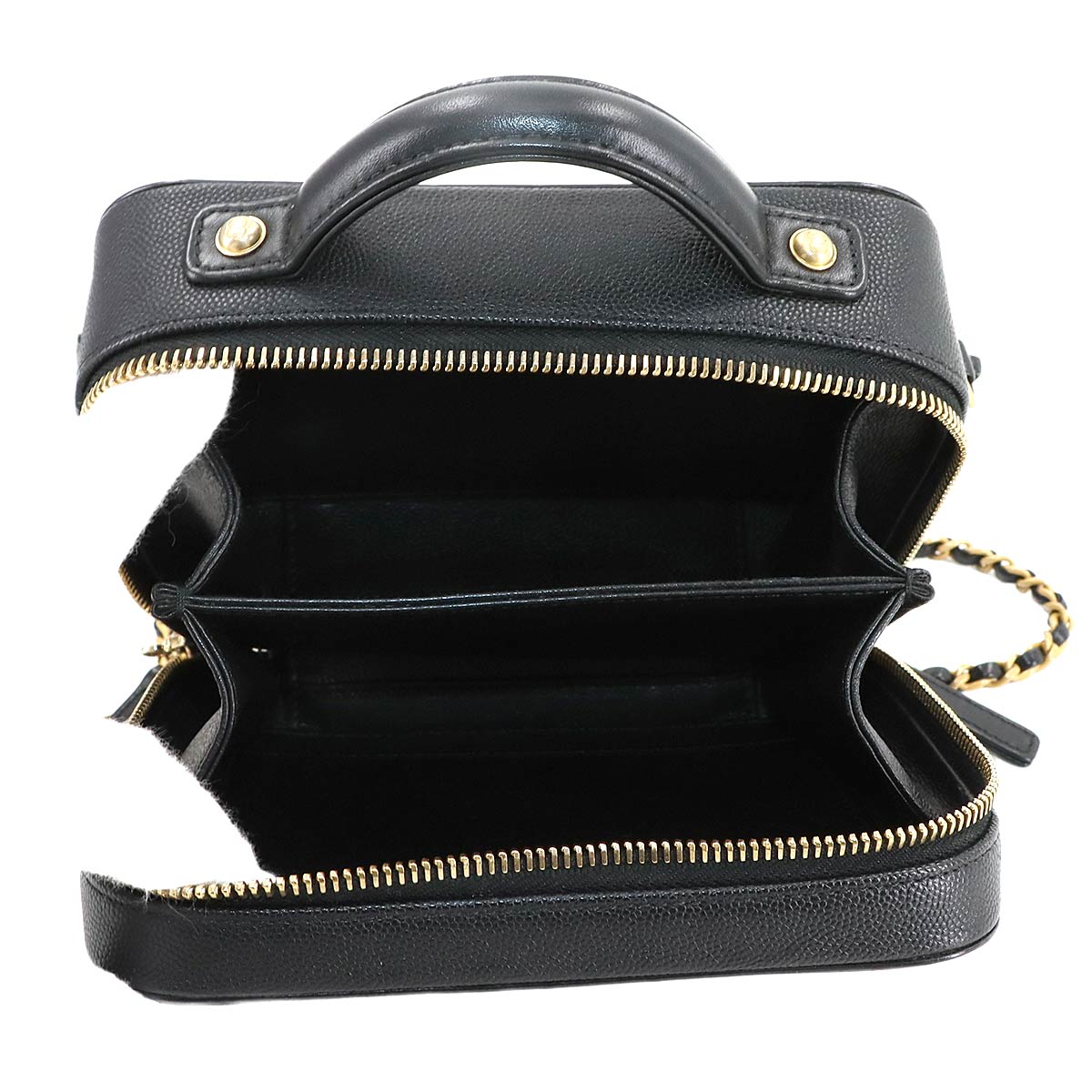 CC Filigree Small Vanity Hand Shoulder Bag Leather Black A93342