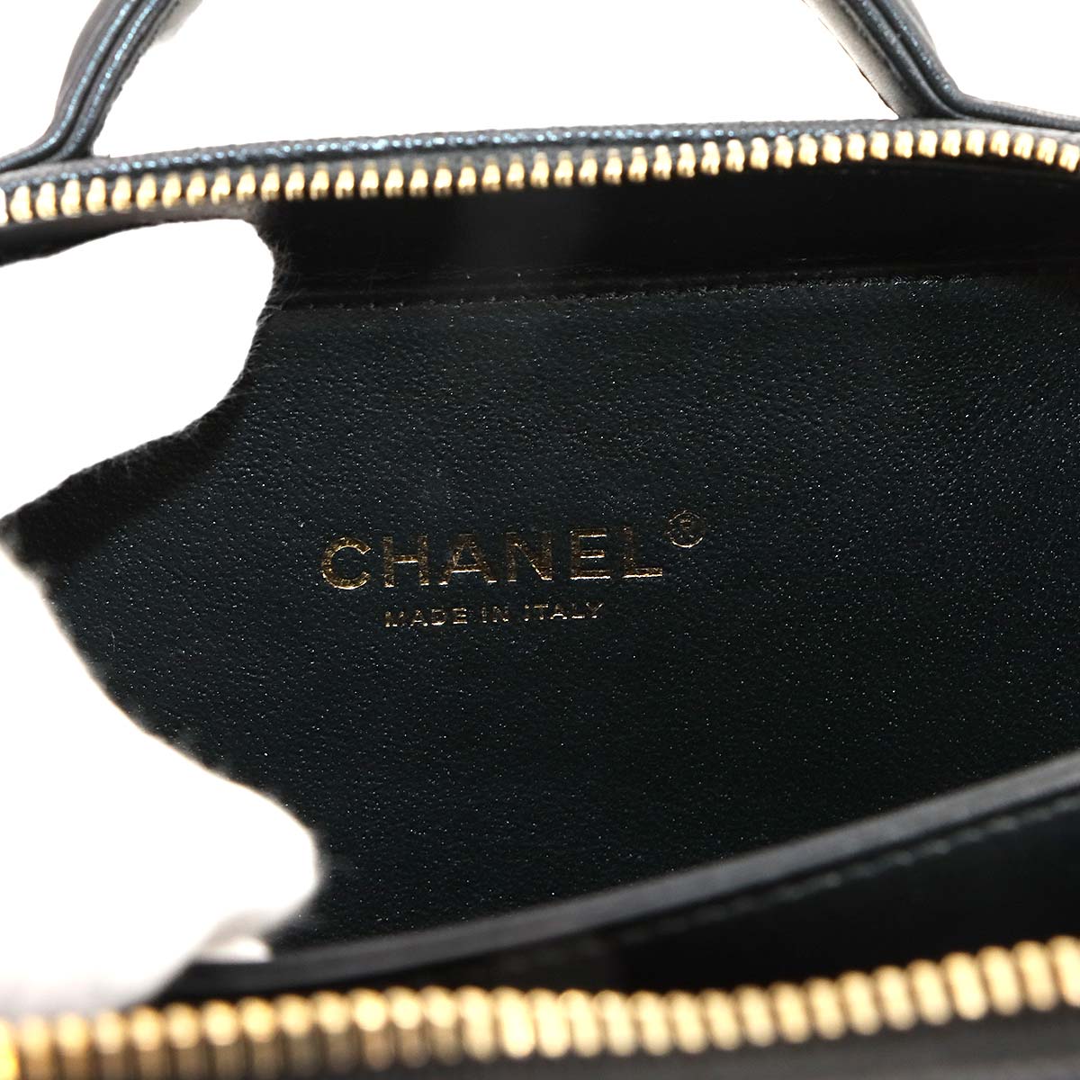 CC Filigree Small Vanity Hand Shoulder Bag Leather Black A93342
