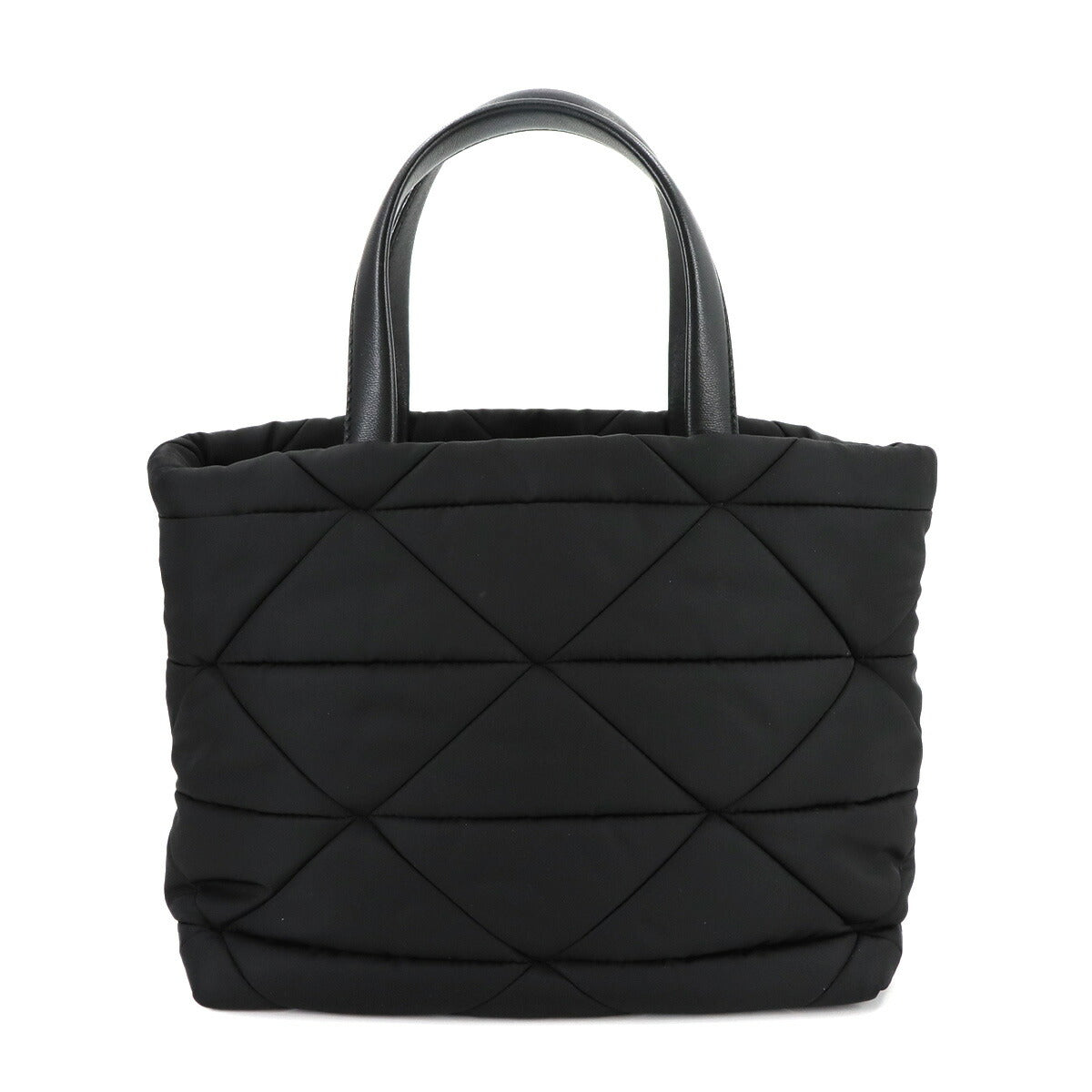 Small Padded 2way Tote Shoulder Bag Nylon Leather Nero 1BG373