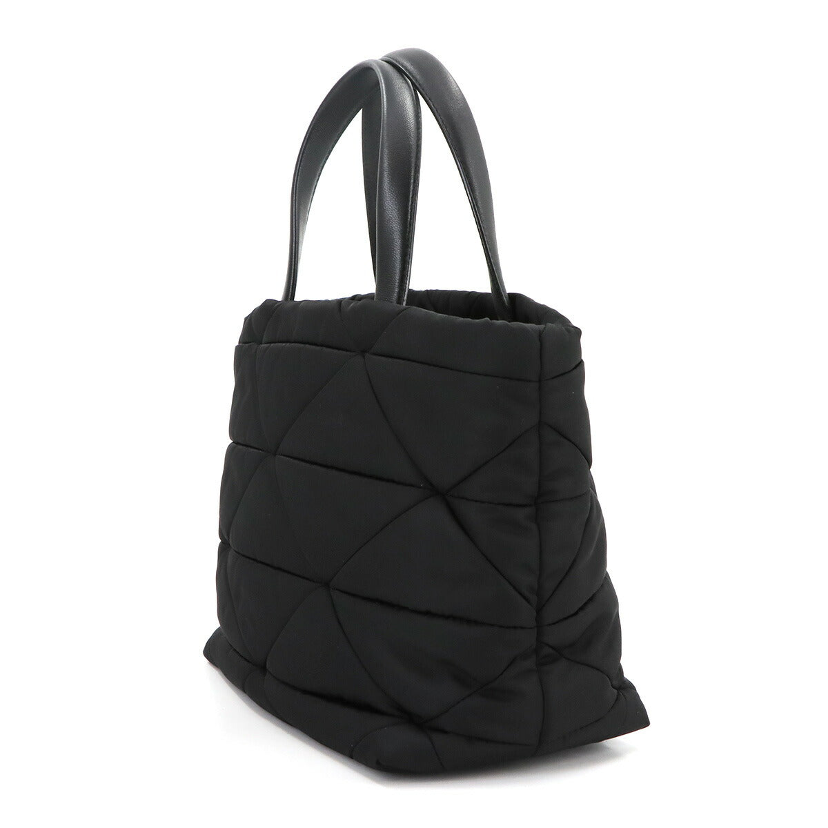 Small Padded 2way Tote Shoulder Bag Nylon Leather Nero 1BG373