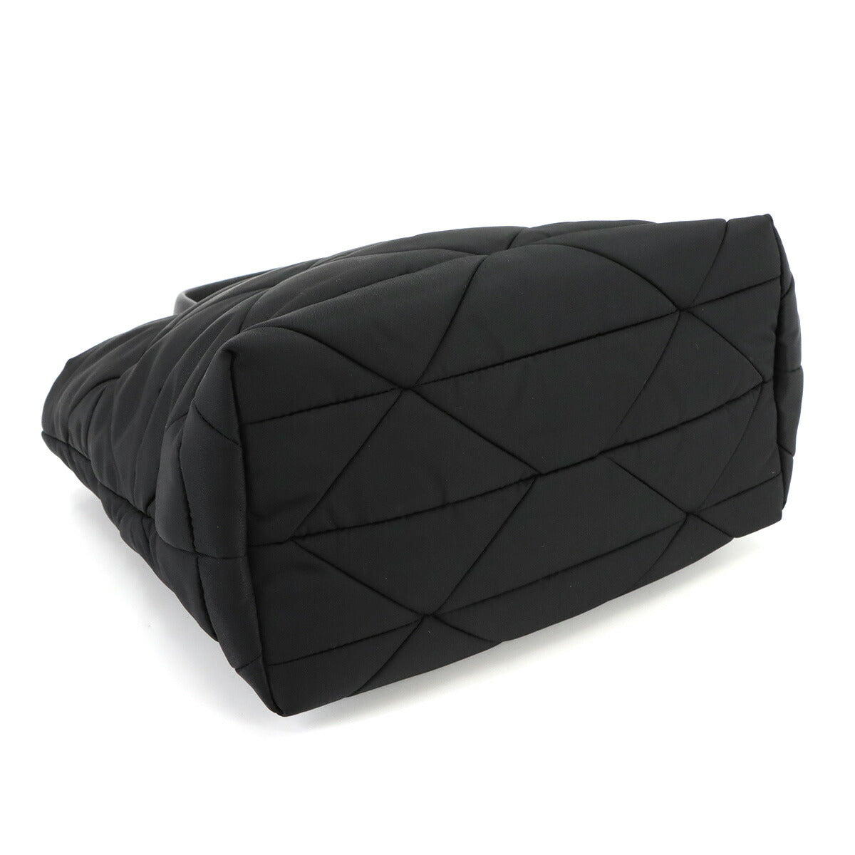 Small Padded 2way Tote Shoulder Bag Nylon Leather Nero 1BG373