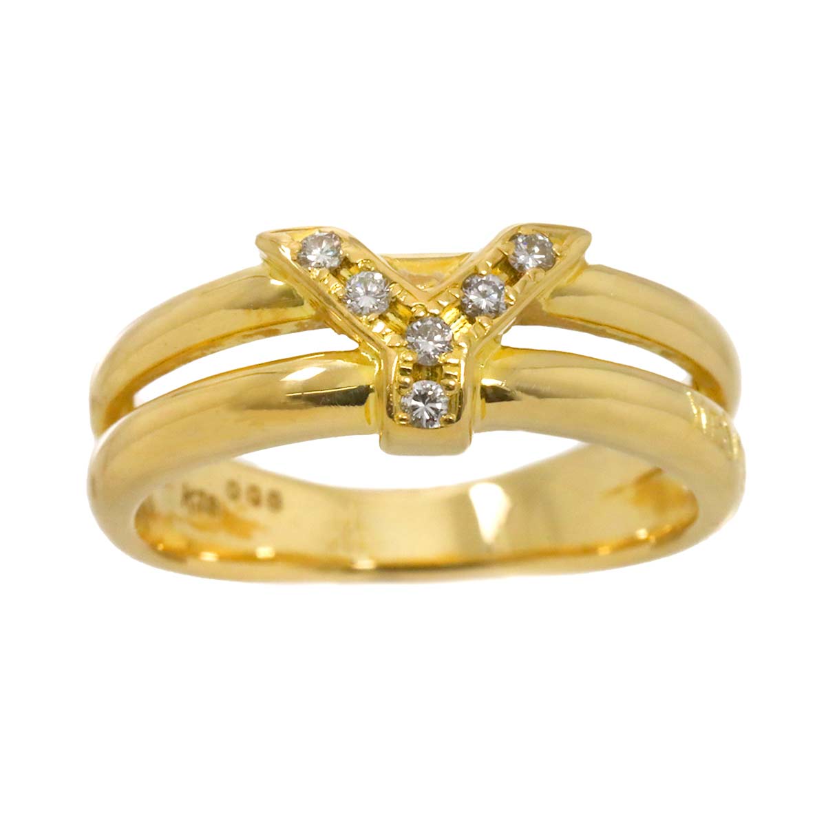 Diamond Ring 18K YG 750 size5.5-5.75(US)
