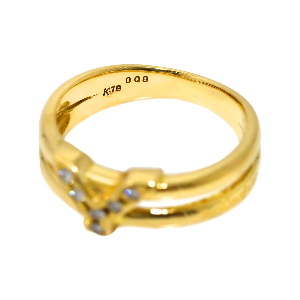 Diamond Ring 18K YG 750 size5.5-5.75(US)