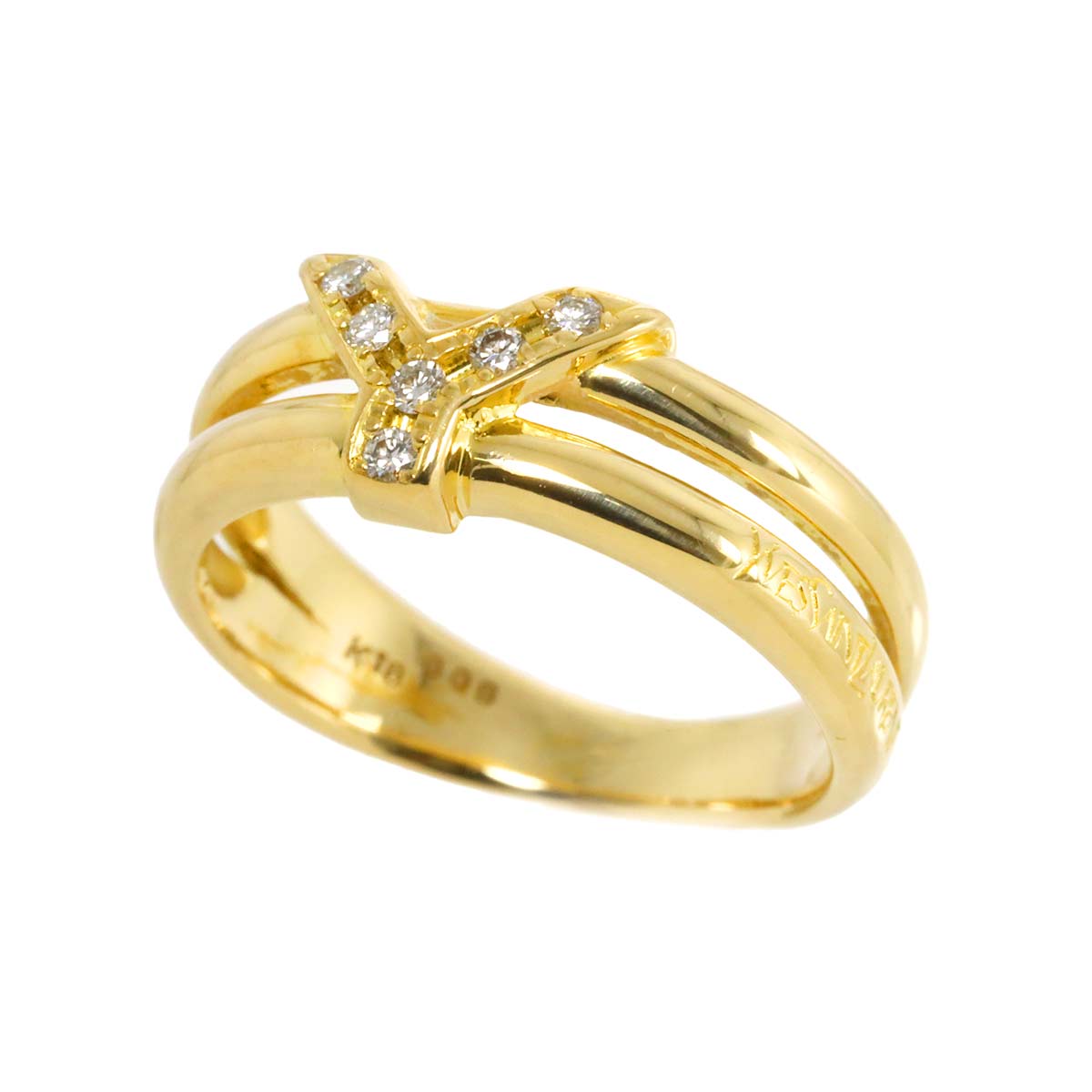 Diamond Ring 18K YG 750 size5.5-5.75(US)