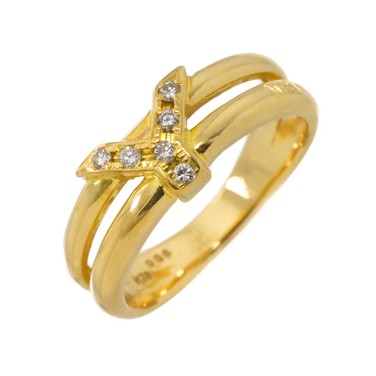 Diamond Ring 18K YG 750 size5.5-5.75(US)