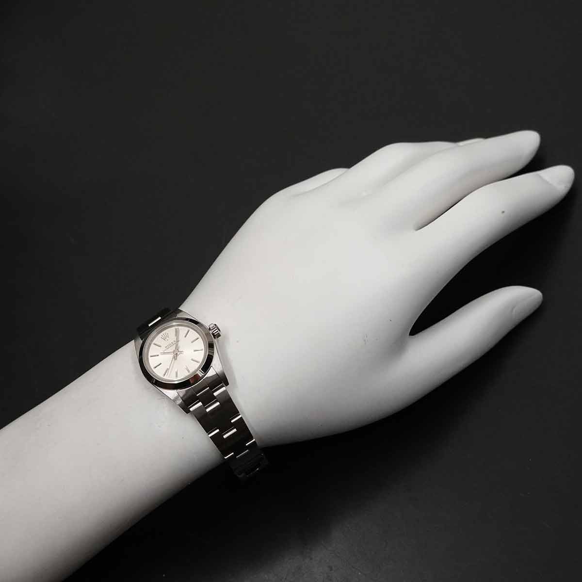 Oyster perpetual 76080 Serial K Silver Dial Ladies Watch